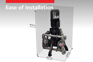  La pompe à membranes électrique de EVO Series d'ARO est facile à installer.