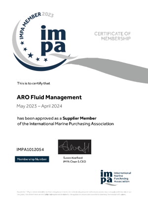 IMPA Certificate Supplier 2023 - ARO Fluid Management.pdf
