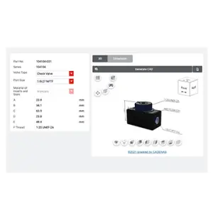 The new 3D CAD configurator provides immediate customized product models of 17 ARO valve families.